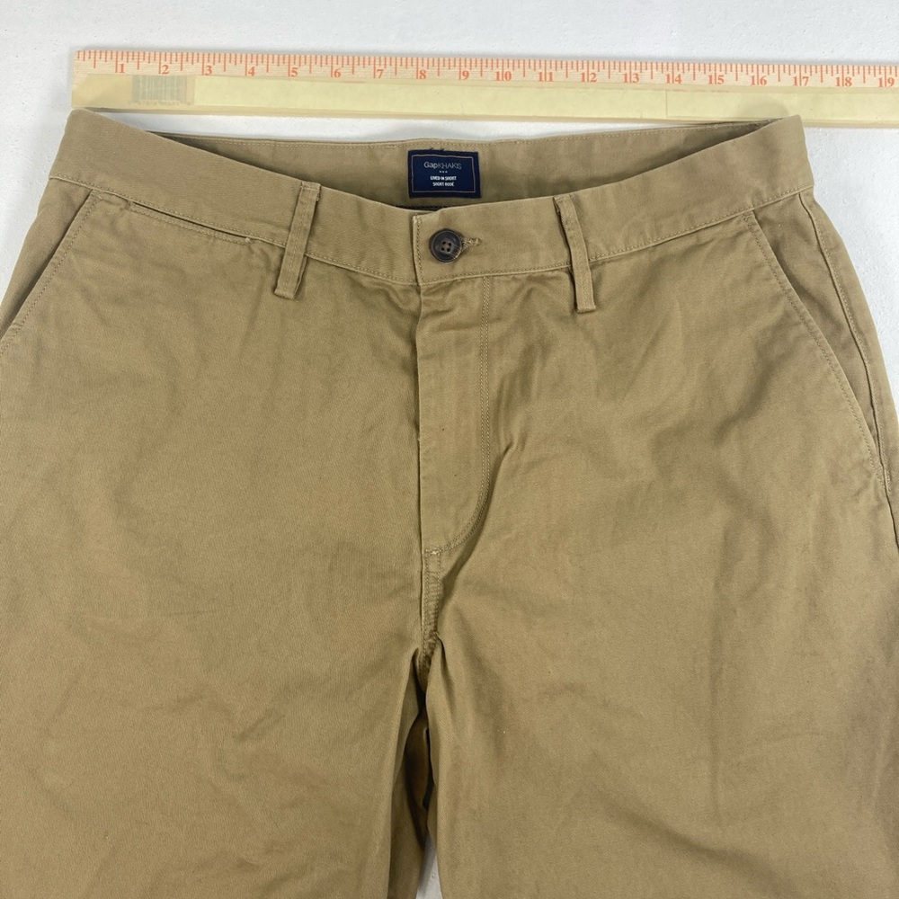 GAP Khakis Lived In Flat Front Chino Shorts Tan Men's Size 34 Summer Outdoor - Picture 5 of 16